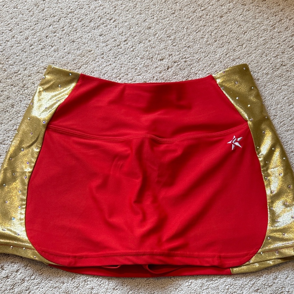 Rebel Athletic Red and Gold Women's Skirt